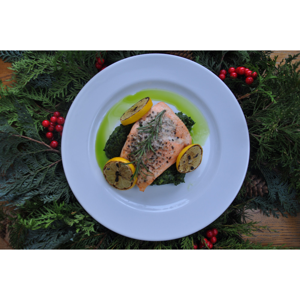 Łosoś z grilla na szpinaku 150 g